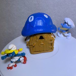 Smurfs Village Rare Vintage Blue Mushroom Smurf Cottage 40013 Peyo Schleich Toy
